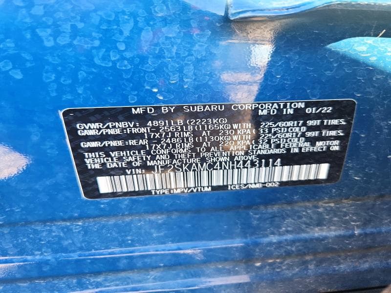 2022 SUBARU FORESTER WILDERNESS 13