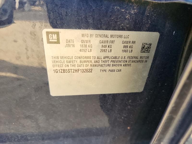 2017 CHEVROLET MALIBU LS 12