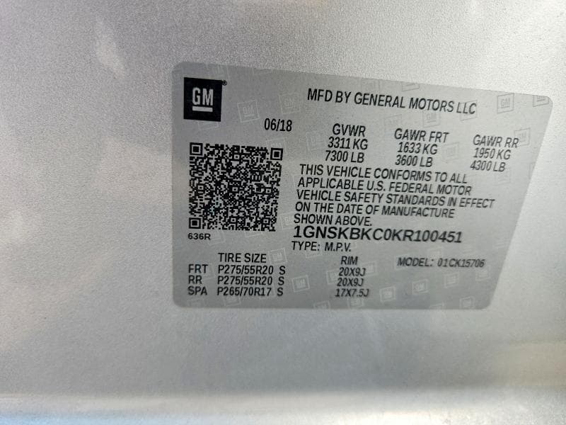 2019 CHEVROLET TAHOE K1500 LT 12
