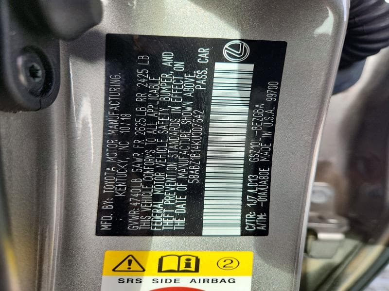 2019 LEXUS ES 350 13