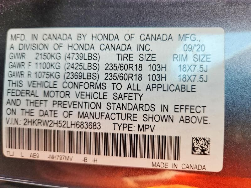 2020 HONDA CR-V EX 14