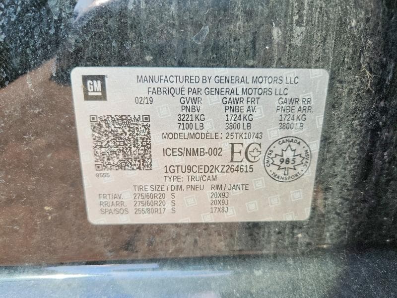 2019 GMC SIERRA K1500 ELEVATION 12
