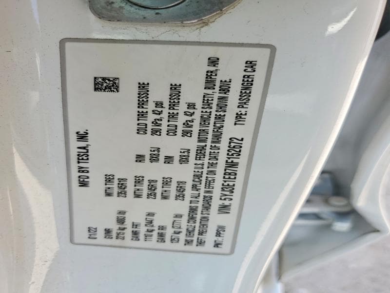 2022 TESLA MODEL 3 12