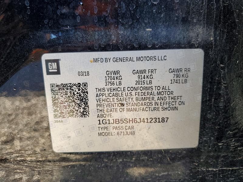 2018 CHEVROLET SONIC LS 12