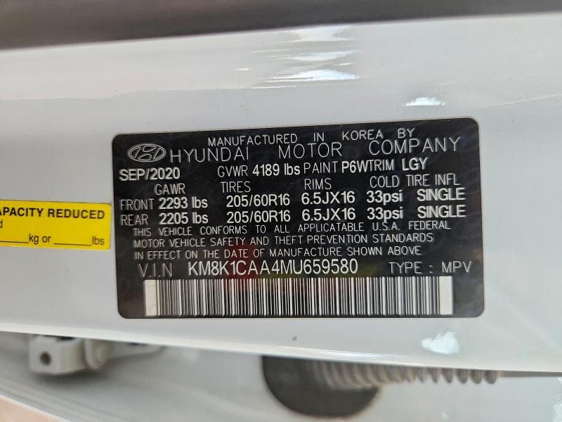 2021 HYUNDAI KONA SE 12