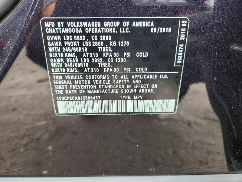 2018 VOLKSWAGEN ATLAS SE 13