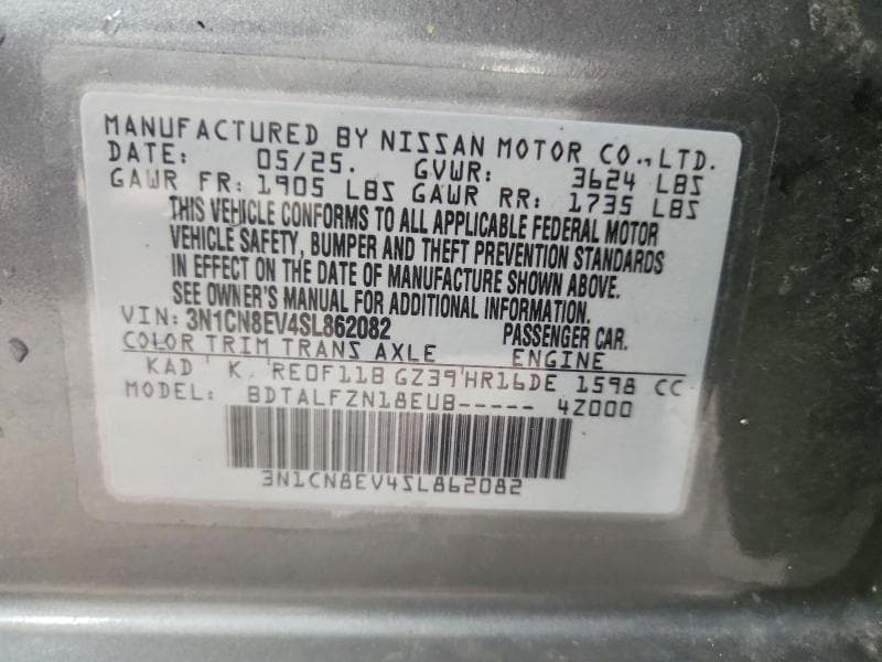2025 NISSAN VERSA SV 13
