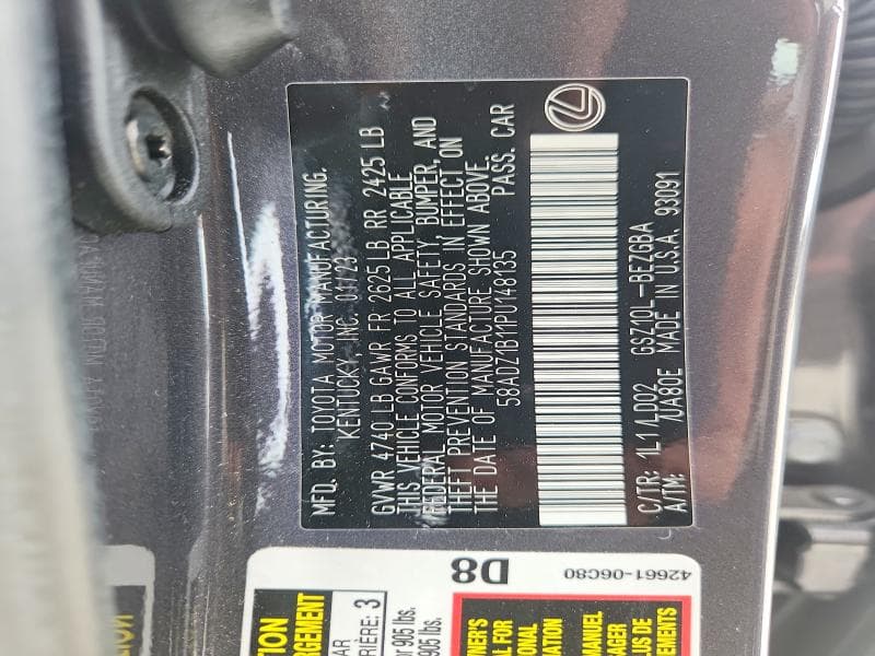 2023 LEXUS ES 350 BASE 13
