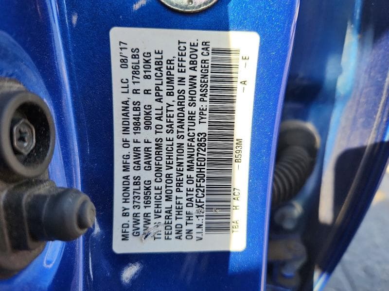 2017 HONDA CIVIC LX 12