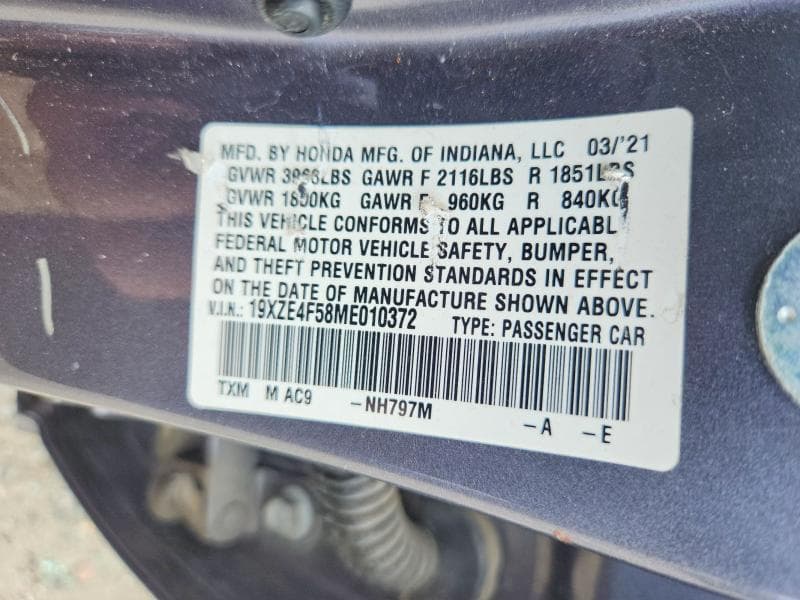 2021 HONDA INSIGHT EX 12