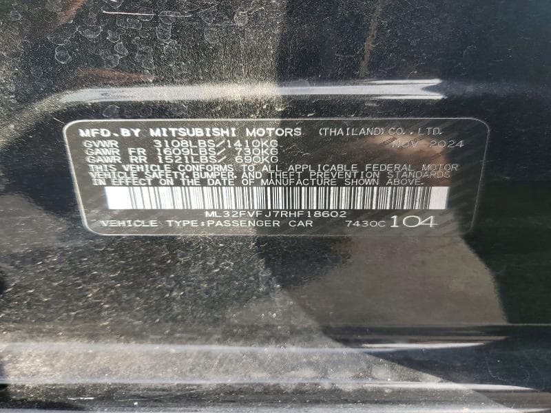 2024 MITSUBISHI MIRAGE G4 SE 12