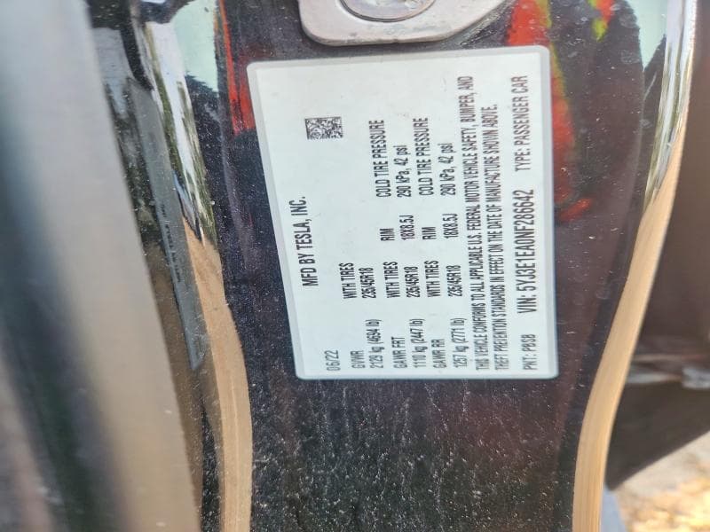 2022 TESLA MODEL 3 12