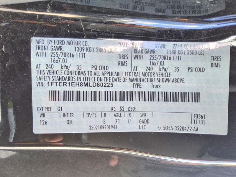2021 FORD RANGER XL 12