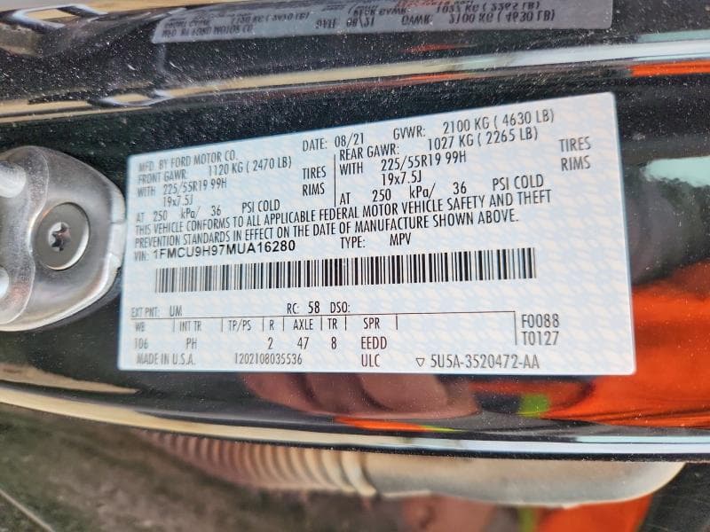 2021 FORD ESCAPE SEL 13
