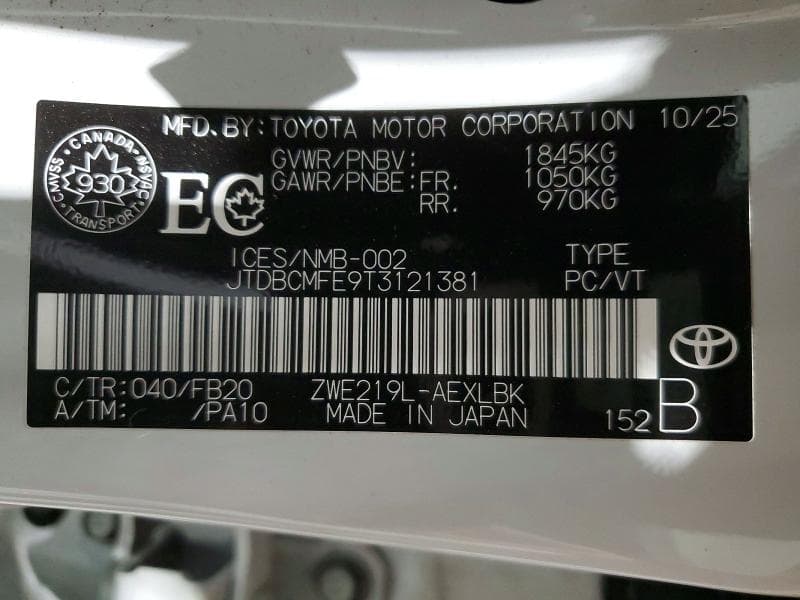 2026 TOYOTA COROLLA LE 13