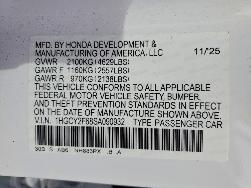 2025 HONDA ACCORD HYBRID EXL 12