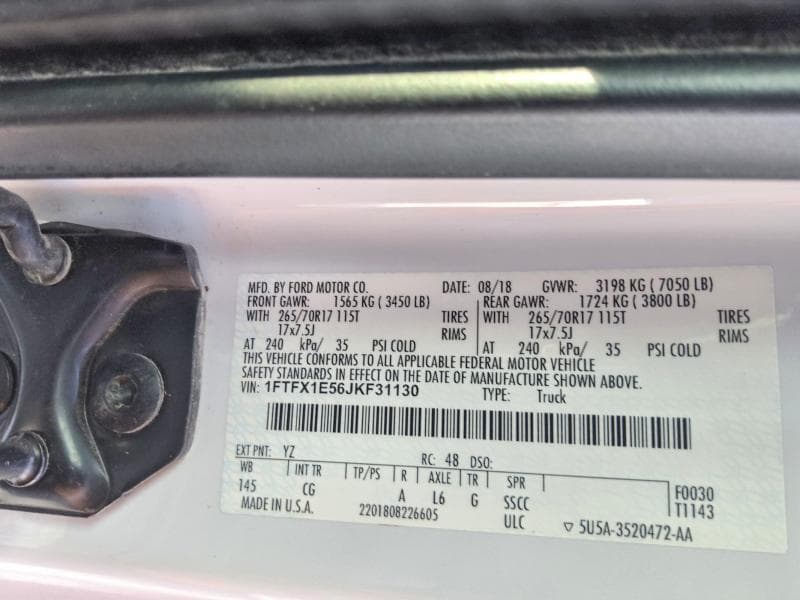 2018 FORD F150 SUPER CAB 12