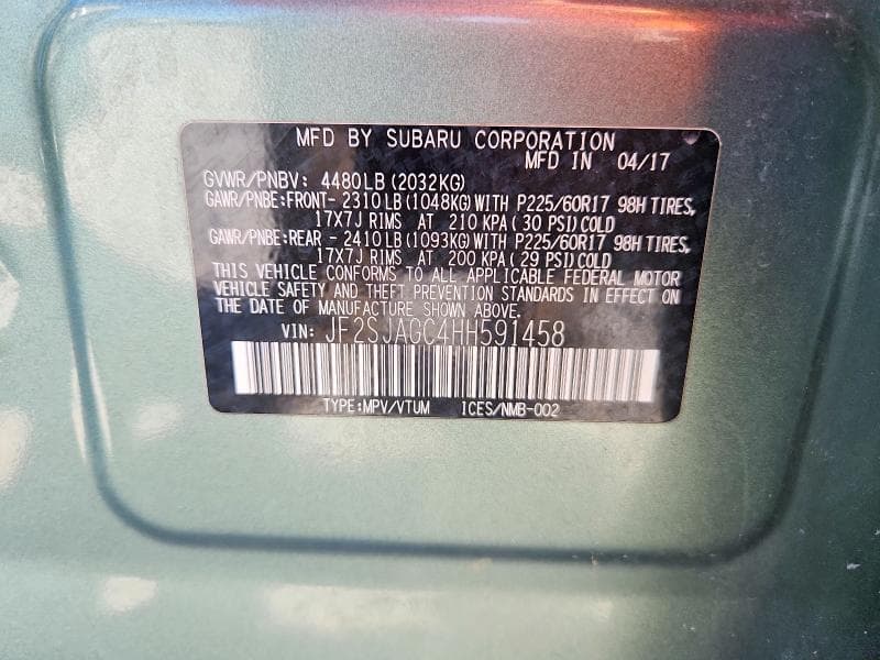 2017 SUBARU FORESTER 2.5I PREMIUM 14