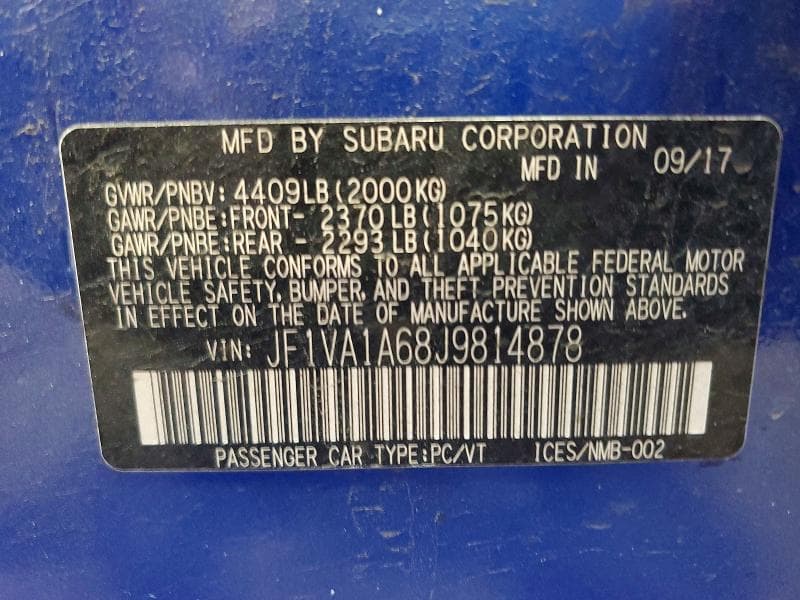 2018 SUBARU WRX 12