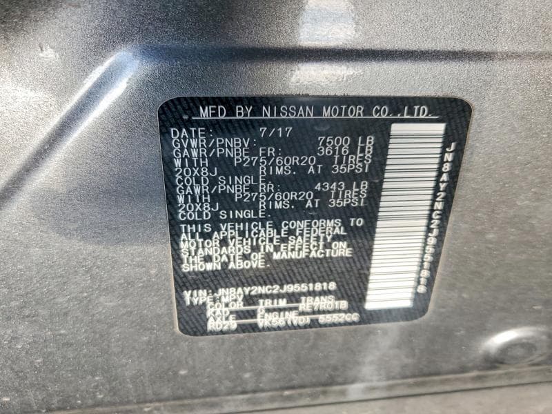 2018 NISSAN ARMADA PLATINUM 13
