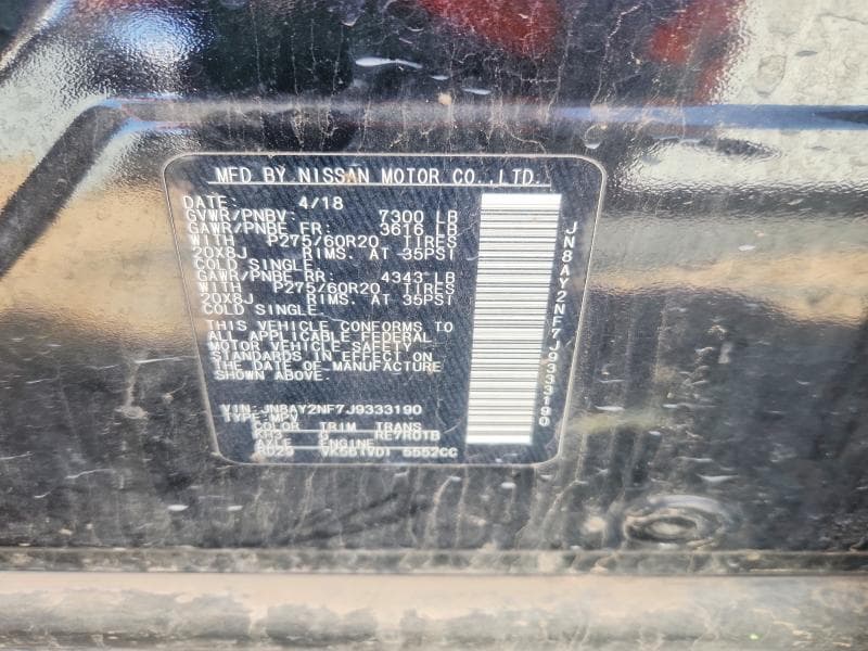 2018 NISSAN ARMADA PLATINUM 13