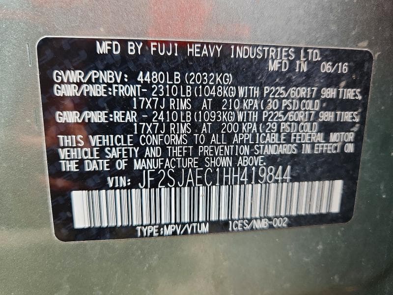 2017 SUBARU FORESTER 2.5I PREMIUM 13