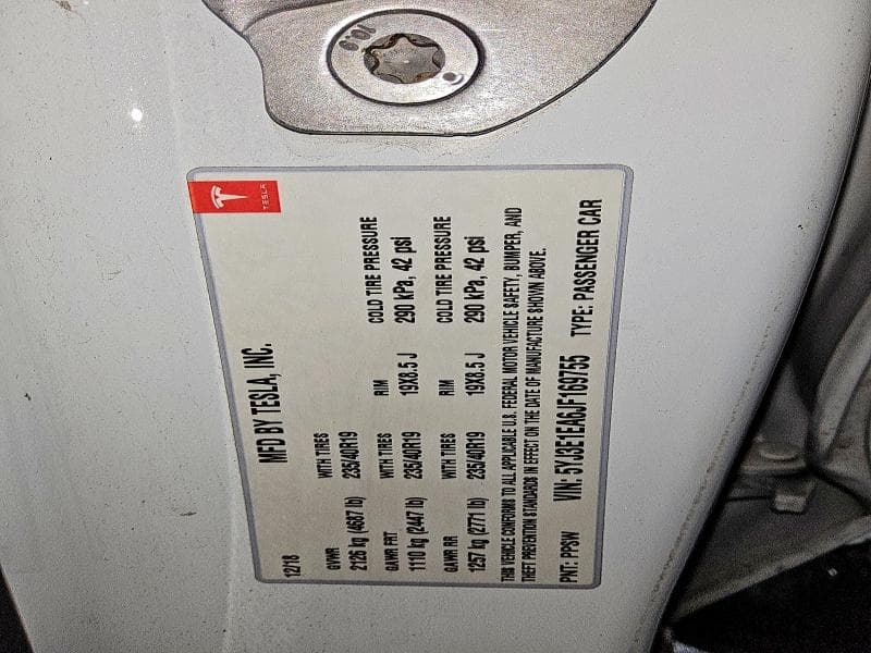 2018 TESLA MODEL 3 12