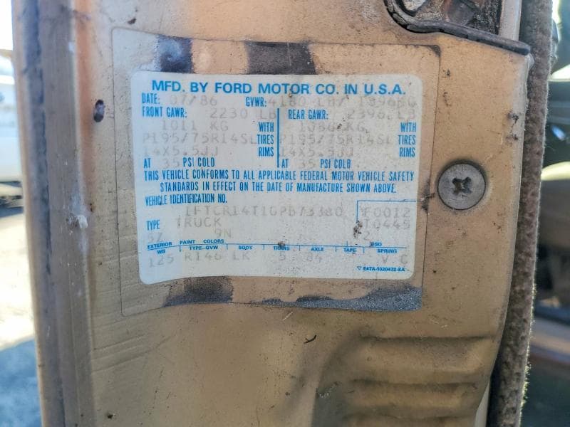 1986 FORD RANGER SUPER CAB 12