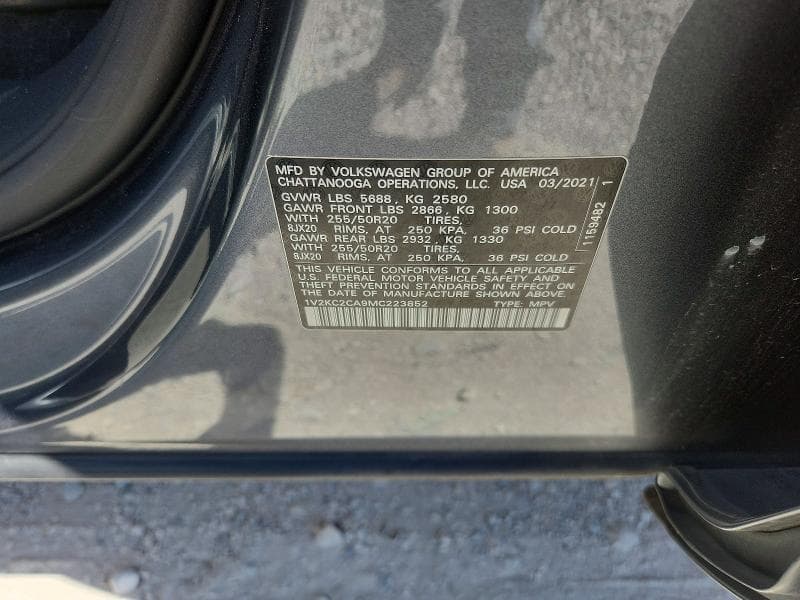 2021 VOLKSWAGEN ATLAS CROSS SPORT SE 13