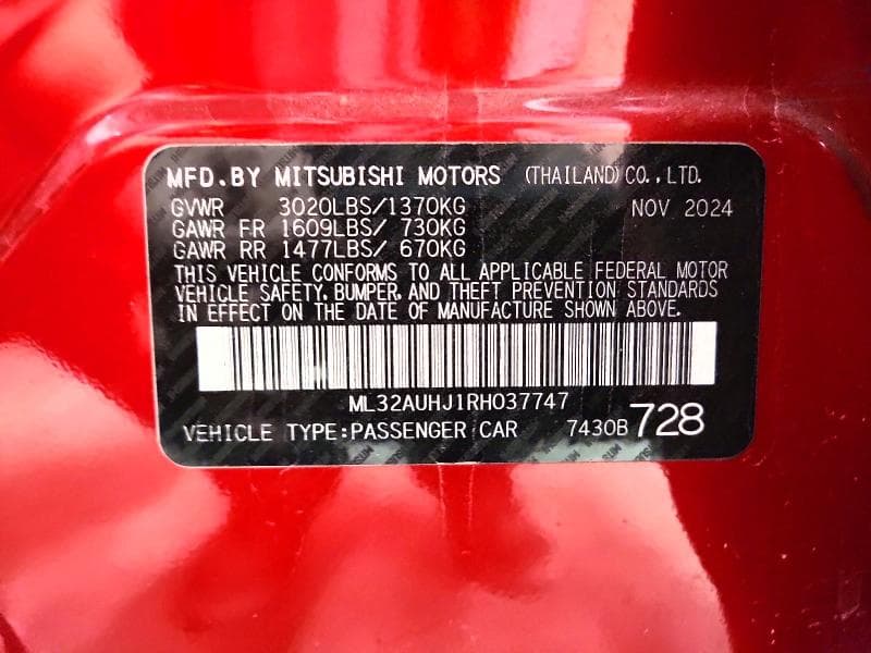 2024 MITSUBISHI MIRAGE ES 13