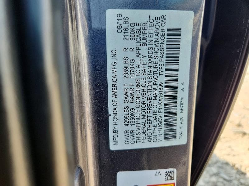 2019 HONDA ACCORD LX 12