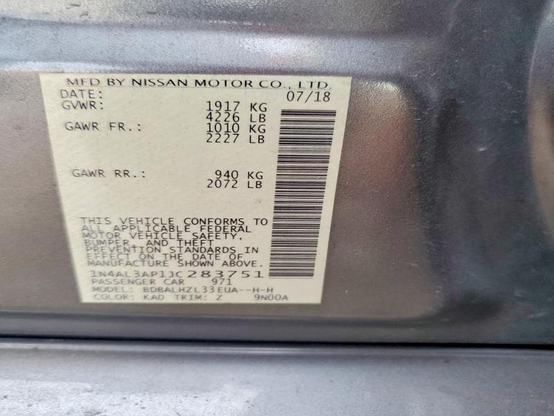2018 NISSAN ALTIMA 2.5 SR 12