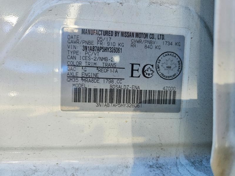 2017 NISSAN SENTRA S 13