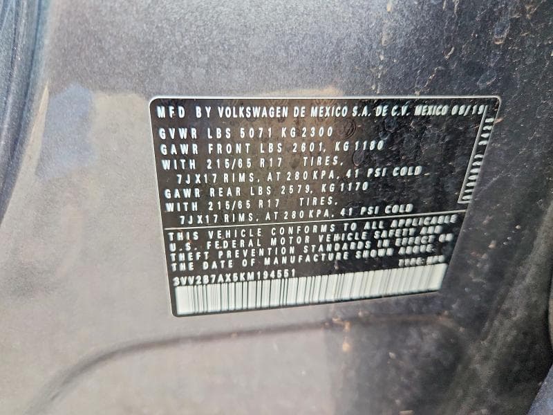 2019 VOLKSWAGEN TIGUAN SE 14
