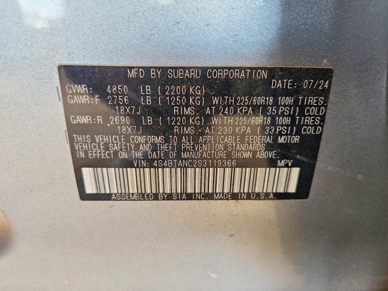 2025 SUBARU OUTBACK LIMITED 13
