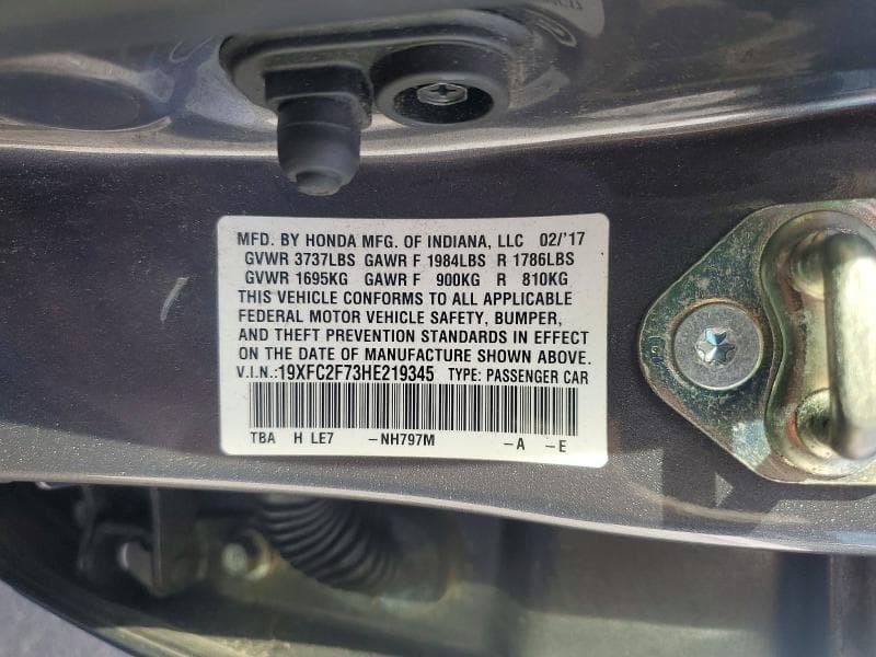 2017 HONDA CIVIC EX 13