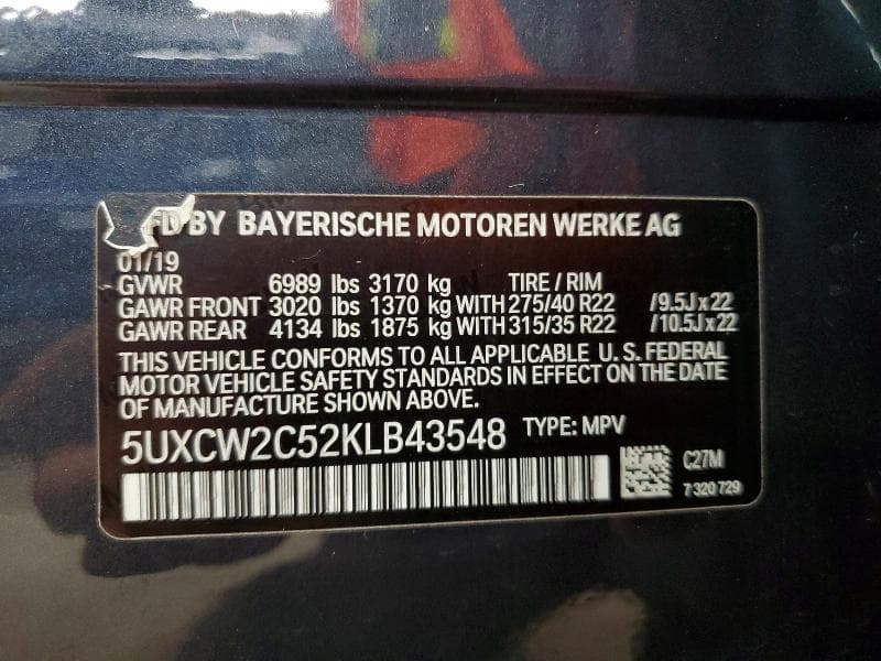 2019 BMW X7 XDRIVE40I 13