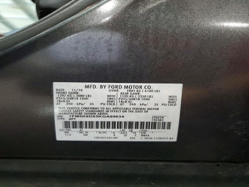 2019 FORD EXPLORER XLT 13