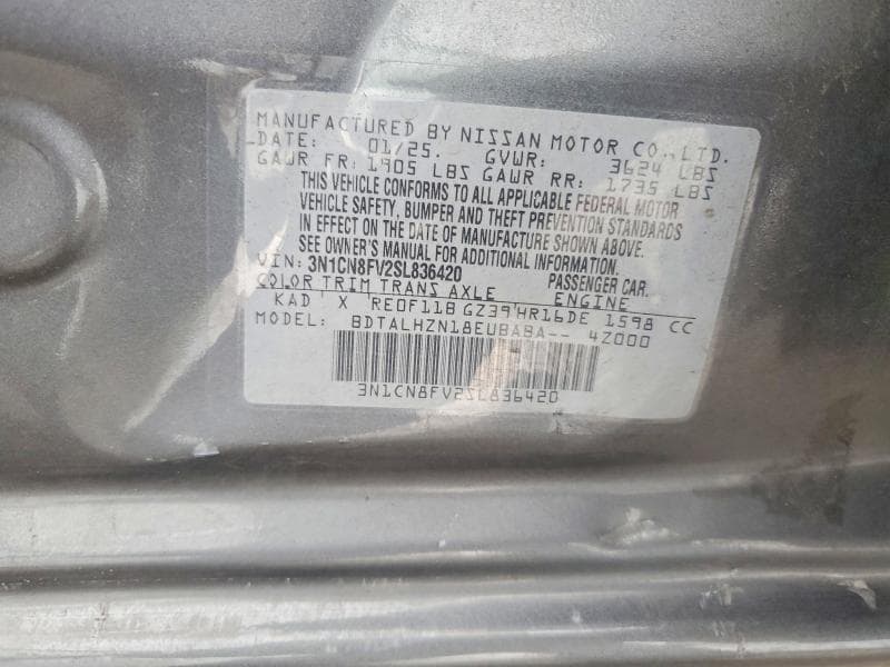 2025 NISSAN VERSA SR 12