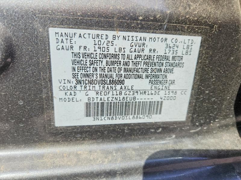 2025 NISSAN VERSA S 13