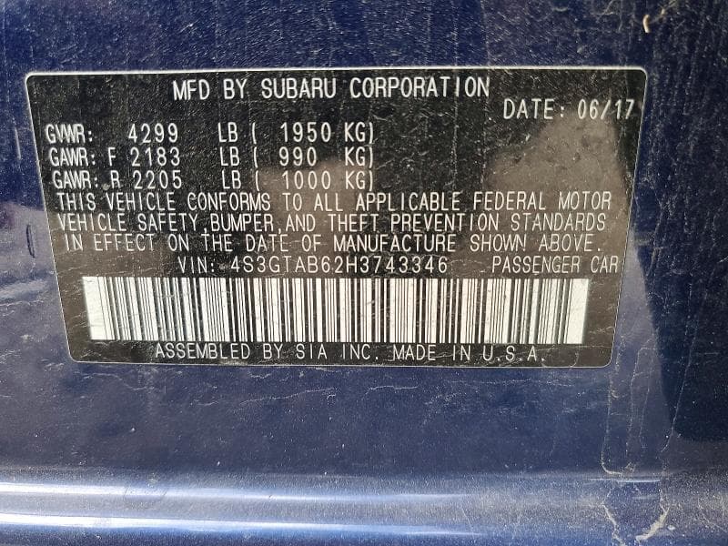 2017 SUBARU IMPREZA PREMIUM 13