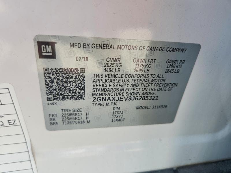 2018 CHEVROLET EQUINOX LT 13