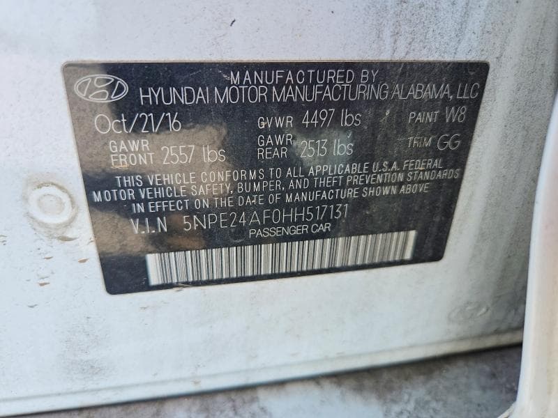 2017 HYUNDAI SONATA SE 12