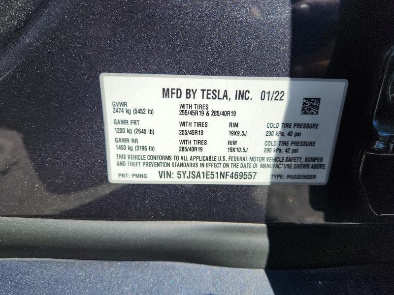 2022 TESLA MODEL S 13