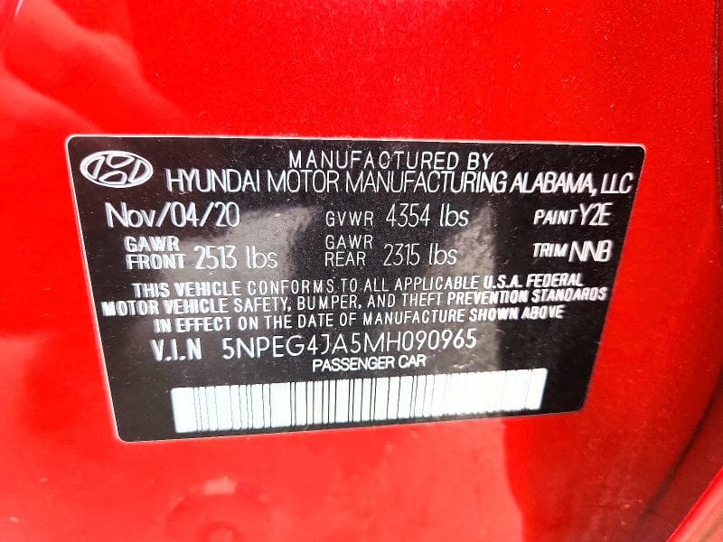 2021 HYUNDAI SONATA SE 12