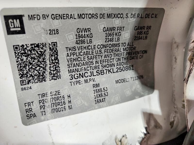 2019 CHEVROLET TRAX 1LT 14