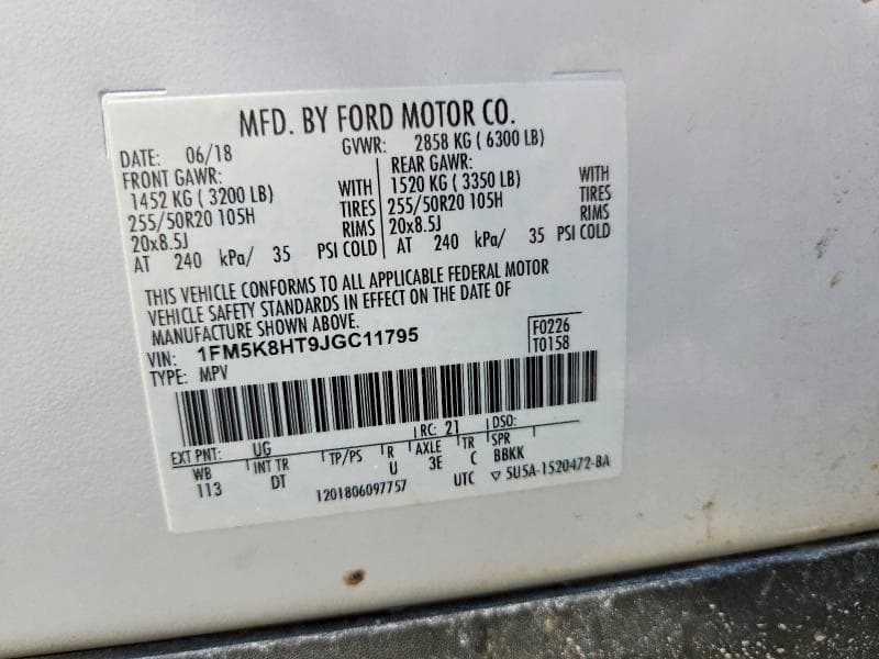 2018 FORD EXPLORER PLATINUM 14