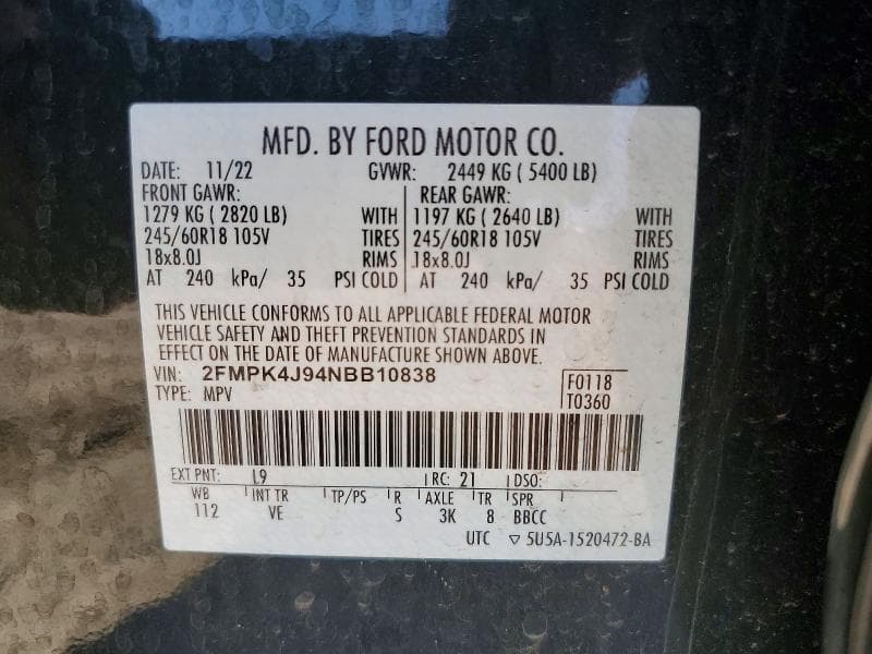 2022 FORD EDGE SEL 13