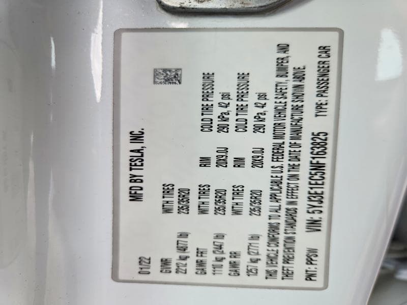 2022 TESLA MODEL 3 12
