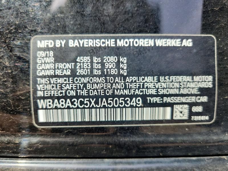 2018 BMW 320 XI 12